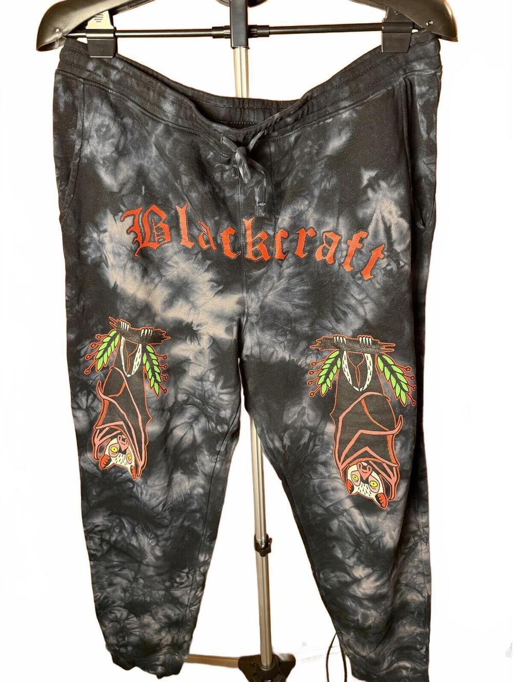 Vintage Blackcraft Tie Dye Jogger Sweatpants w bat baggy fit sz XL gray